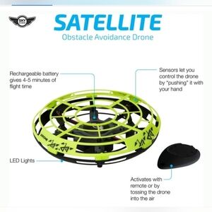 Sky Rider Satellite Obstacle Avoidance‎ Green Drone, DR159 brand new